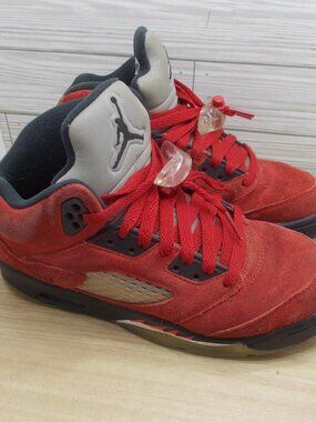 Nike Air Jordan 5 V Retro Red Suede University Black Youth Size 5.5Y 440888-600